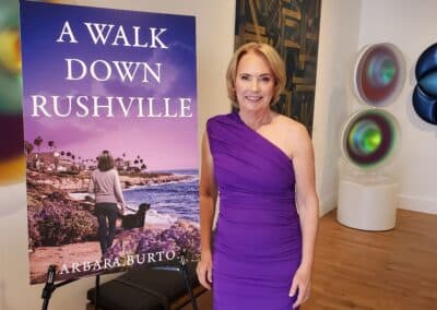 Guests celebrating at the A Walk Down Rushville book launch in La Jolla, April 2024