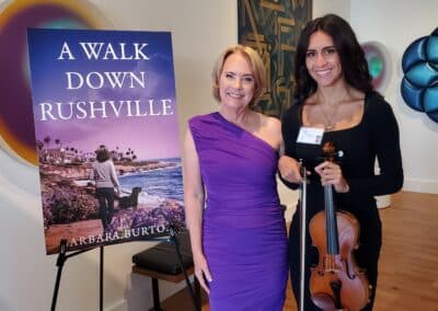 Guests celebrating at the A Walk Down Rushville book launch in La Jolla, April 2024