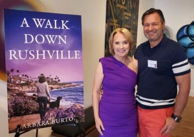 Guests celebrating at the A Walk Down Rushville book launch in La Jolla, April 2024