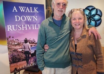 Guests celebrating at the A Walk Down Rushville book launch in La Jolla, April 2024