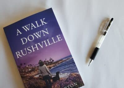 Guests celebrating at the A Walk Down Rushville book launch in La Jolla, April 2024